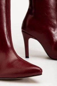 SYT-2004 Bordo Kırışık Rugan Günlük Bayan Çizme