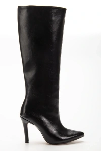 SYT-2004 Siyah Kırışık Rugan Günlük Bayan Çizme