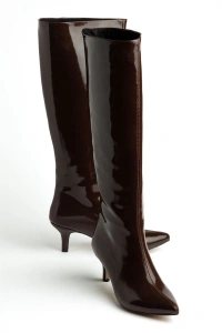 SYT-2025 Kahve Rugan  Kadın Çizme