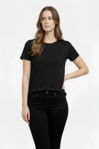 T-Shirt Bisiklet Yaka Slim Fit Likralı Tişört Günlük Basic Body - Siyah