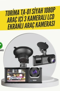 TA-01 3 Kameralı 1080P Araç Kamerası Siyah