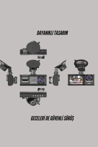 TA-01 3 Kameralı 1080P Araç Kamerası Siyah