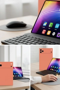 Tablet Bilgisayar Klavye Kılıf Stylus ve Cam Hediyeli