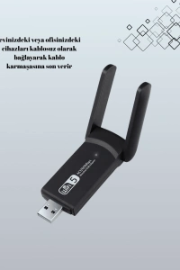 Tak-Çalıştır Özellikli Çift Bant WiFi Adaptör – 1200 Mbps