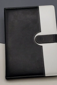 Tarihsiz Ajanda Defter Siyah Beyaz Renk