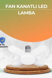 Tasarruflu Pervane LED Ampül 4 Kollu 60 Watt Geniş Alan Aydınlatma