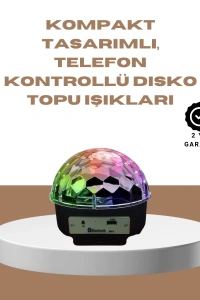 Taşınabilir Bluetooth Disko Topu Uzaktan Kumandalı Işık Efektleri