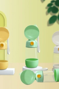 Taşınabilir Evcil Hayvan Mama Hazneli Su Matarası