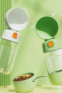 Taşınabilir Evcil Hayvan Mama Hazneli Su Matarası