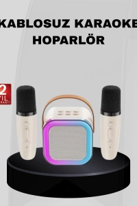 Taşınabilir Karaoke Hoparlör Bluetooth 5.0 ve Çift Mikrofonlu
