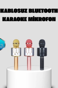 Taşınabilir Karaoke Mikrofon – Bluetooth, USB ve AUX Girişli