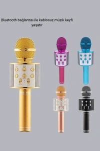 Taşınabilir Karaoke Mikrofon – Bluetooth, USB ve AUX Girişli