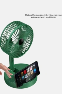 Taşınabilir Katlanabilir Mini Fan 3 Kademeli Şarj Edilebilir