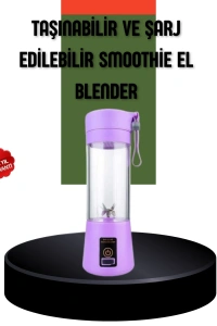 Taşınabilir USB Şarjlı Mini Smoothie Blender 380ml Çelik Bıçaklı Portatif
