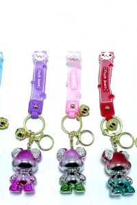 Taşlı Ayıcık Silikon Anahtarlık