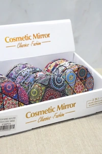 Taşlı Yuvarlak El Aynası Kalın Model 1