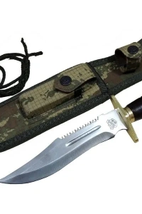 T.C. Standart Komando Bıçağı 30 cm - Tırtıklı, Kamuflaj Kılıflı