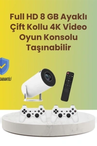 TÇift Kollu Tasarımlı Kablosuz Projeksiyon – 4K, 10.000 Oyun ve Smart App Desteği
