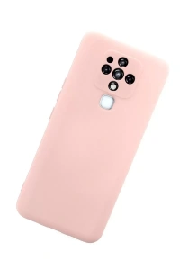 Tecno Camon 16 Kılıf Nano içi Kadife Silikon - Pudra