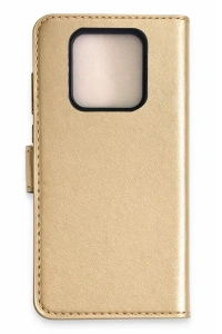Tecno Camon 16 Prime Trend S Plus Kapaklı Kılıf - Gold