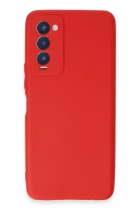 Tecno Camon 18 Kılıf First Silikon - Kırmızı