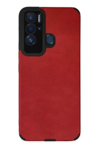 Tecno Pova Neo Kılıf Loop Deri Silikon - Kırmızı