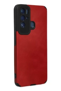 Tecno Pova Neo Kılıf Loop Deri Silikon - Kırmızı