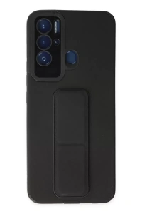 Tecno Pova Neo Kılıf Mega Standlı Silikon - Siyah