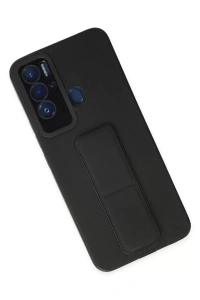 Tecno Pova Neo Kılıf Mega Standlı Silikon - Siyah
