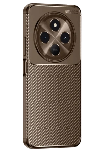 Tecno Spark 30C Kılıf Auto Focus Karbon Kapak - Kahverengi