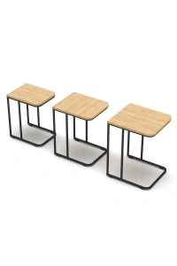 Tekerlekli 3lü Zigon Sehpa