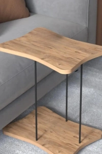 Yan Sehpa Tekerlekli Servis Sehpası HND Krem