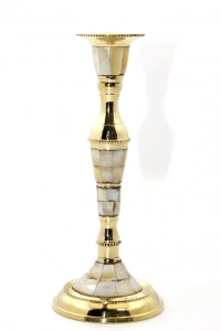 Tekli Pirinç Sedefli Şamdan Model 1