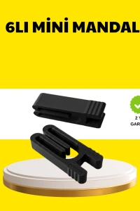 Tekrar Kullanılabilir Poşet Mandalı Siyah 6’lı Set