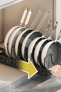 Teleskopik Raylı Tava Tencere Organizeri