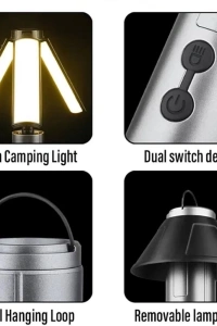 Teleskopik Şarj Edilebilir Çadır Kamp Işığı