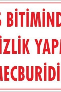 Temizlik Düzen Uyarı Levhası 25x35 KOD:1202