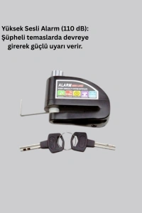 Titreşim Sensörlü Alarm Disk Kilidi Motosiklet Scooter Bisiklet