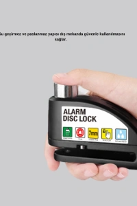 Titreşim Sensörlü Alarmlı Motosiklet Disk Kilidi 14mm Çelik Çift Kilitleme