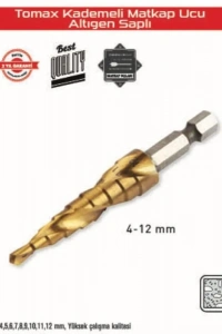 Tomax Kademeli Matkap Ucu 4-12 mm Arası - Altıgen Saplı
