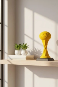 Toplu Kupa Sarı 21cm Dekoratif Ödül Tasarım Biblo