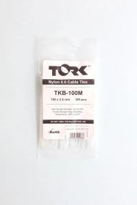 Tork Beyaz Kablo Bağı 2,5X100