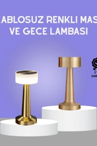 Touch Gece Lambası – Dokunmatik Kontrol, Kablosuz Kullanım, Metal Gövde