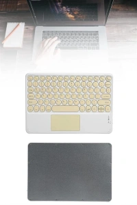 Touchpad Tüm Cihazlara Uyumlu Bluetooth Klavye Touchpad Slim Kablosuz Wifi Q Klavye