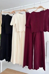 Triko Bluz Pantolon İkili Takım 10084-025