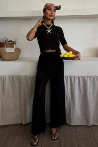 Triko Bluz Pantolon İkili Takım 10084-025