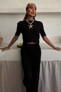 Triko Bluz Pantolon İkili Takım 10084-025