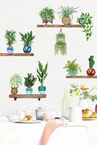 Tropikal Bitkiler Duvar Stickerı Model B