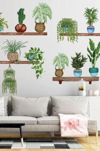 Tropikal Bitkiler Duvar Stickerı Model B