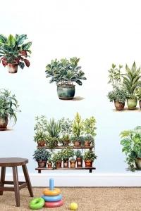 Tropikal Bitkiler Duvar Stickerı Model C